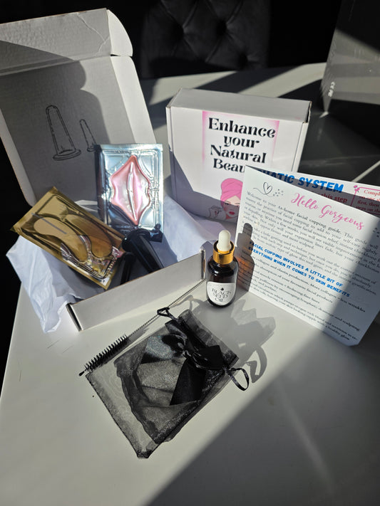 Facial Cupping At-home Kit with Pure Black Seed Oil